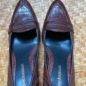 Enzo Angiolini Leather Heels Brown Size 6 Not Worn